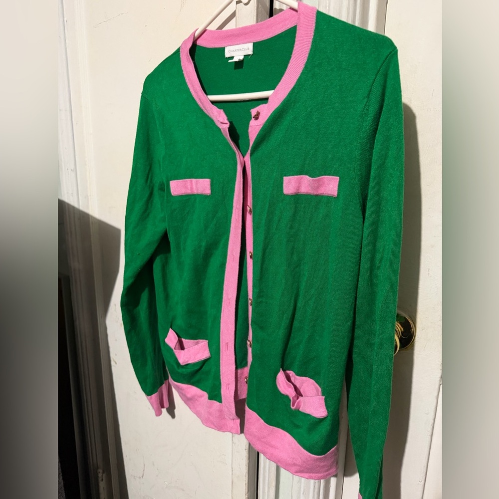 Charter Club Vibrant Green and Pink Apparel